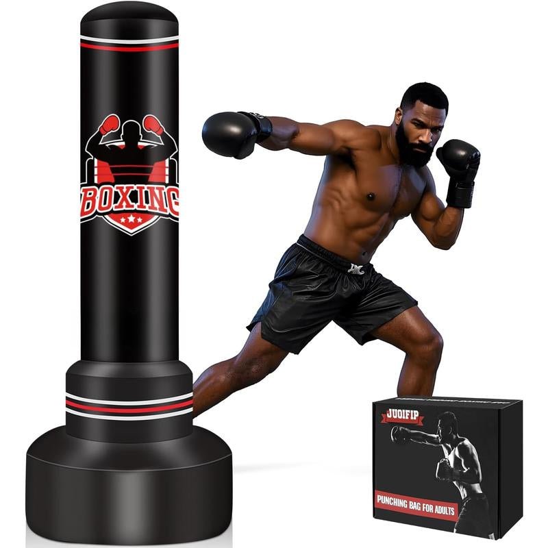 Freestanding Punching Bags for Adults Teens, 70" Freestanding Punching Bag with Stand,Suitable for Kickboxing Martial Arts MMA Dummy Karate Home Gym (Not Included Pump and Gloves) - Monochyme