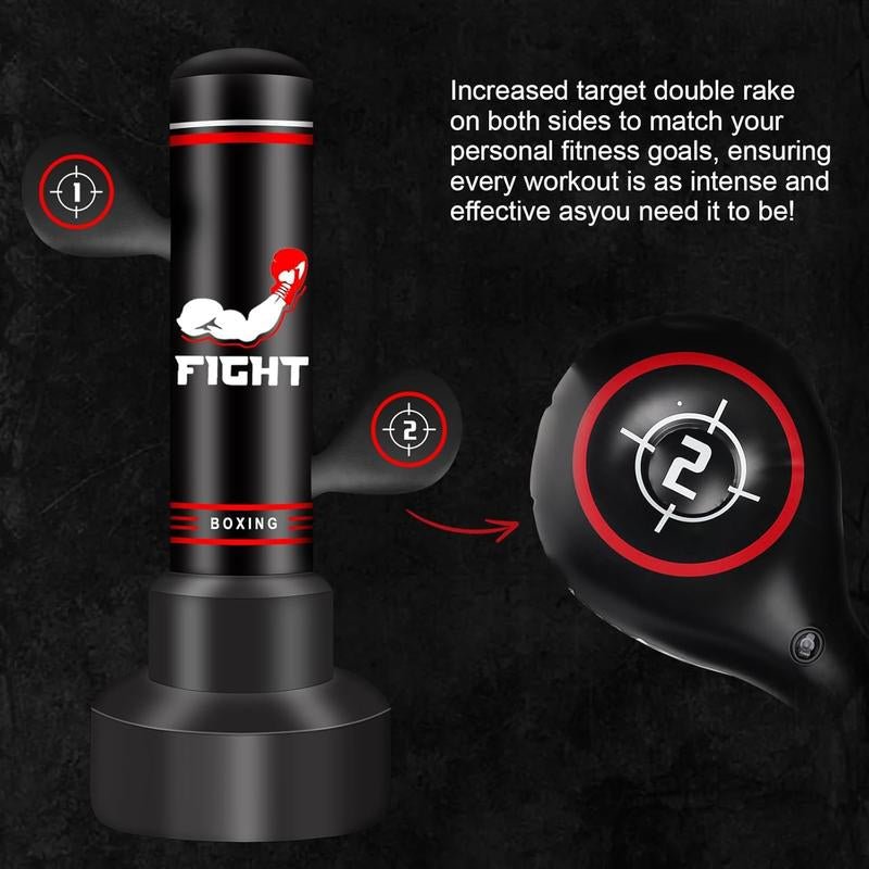 Freestanding Punching Bags for Adults Teens, 70" Freestanding Punching Bag with Stand,Suitable for Kickboxing Martial Arts MMA Dummy Karate Home Gym (Not Included Pump and Gloves) - Monochyme